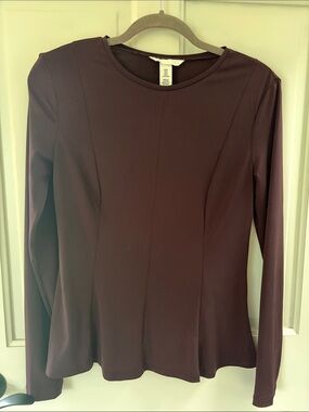 H&M Long Sleeve Crew Neck Top - Plum